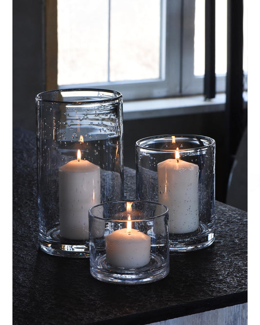 ARIAMOTION Hurricane Candle Holders Glass Cylinders Set of 3 (10" 7" 4")