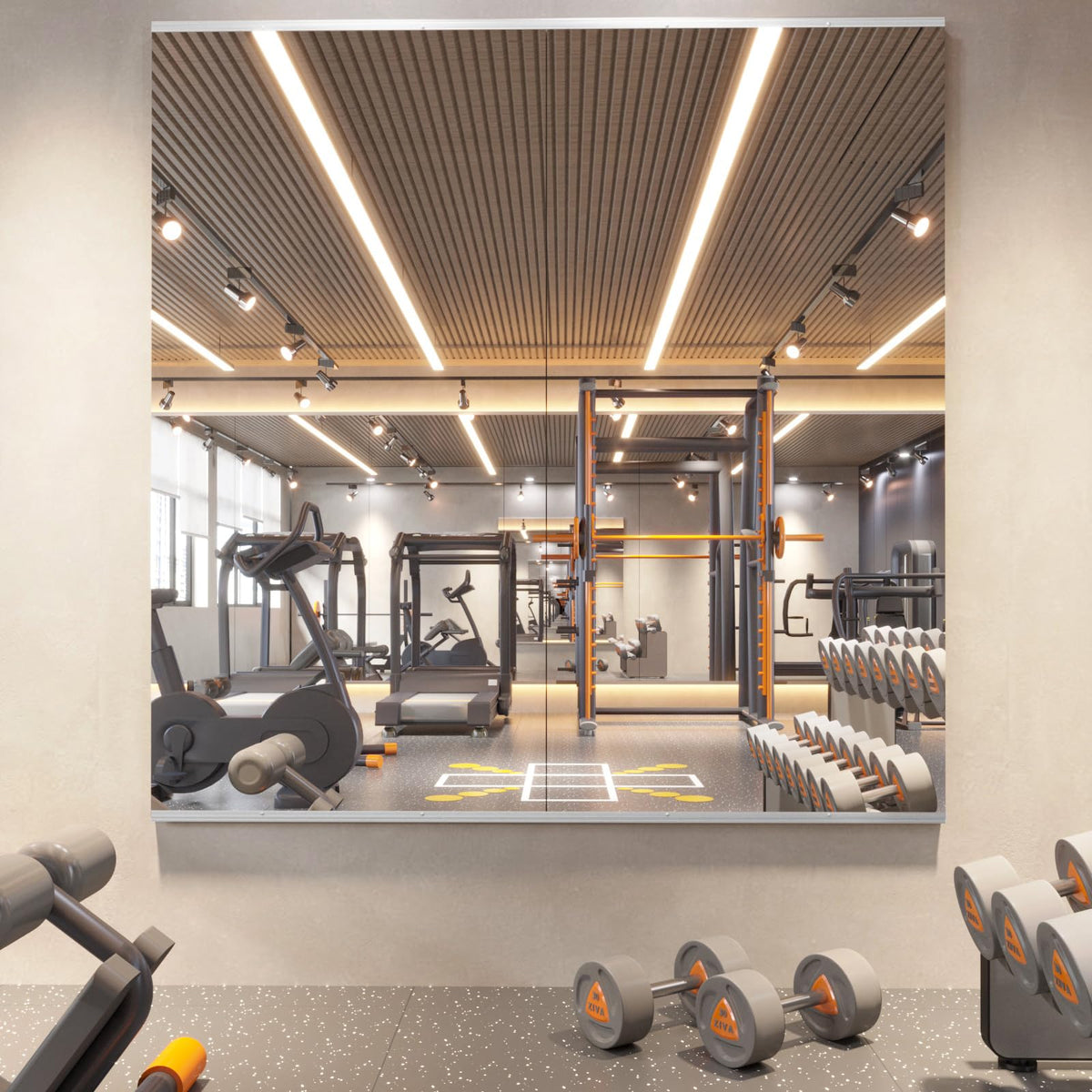 pertetey 48 x 24 in Home Gym Mirrors, Frameless, 2-Pack