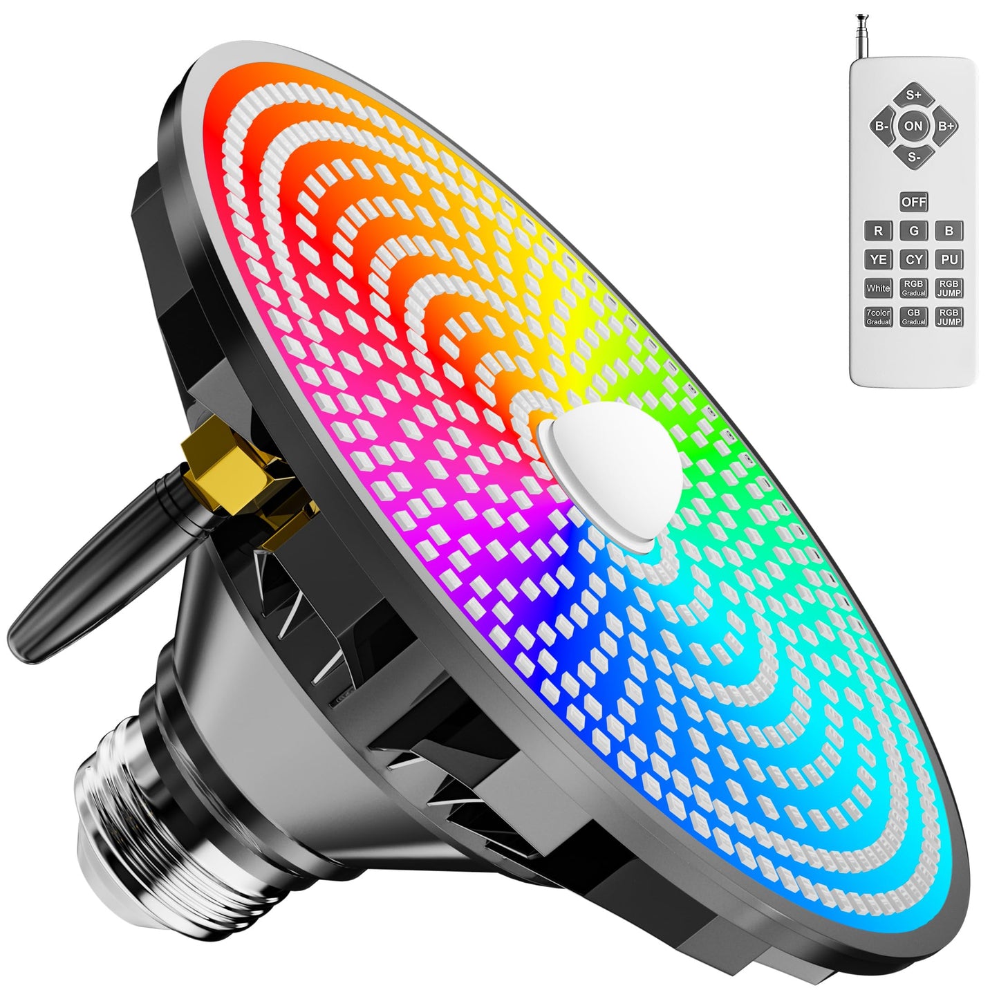 Vzyhik LED RGBW Pool Light Bulb for Inground Pools – Led Pool Lights Inground Adjustable Brightness & 12 Color Modes with Remote Control, Energy Efficient – E26 Base, 70W