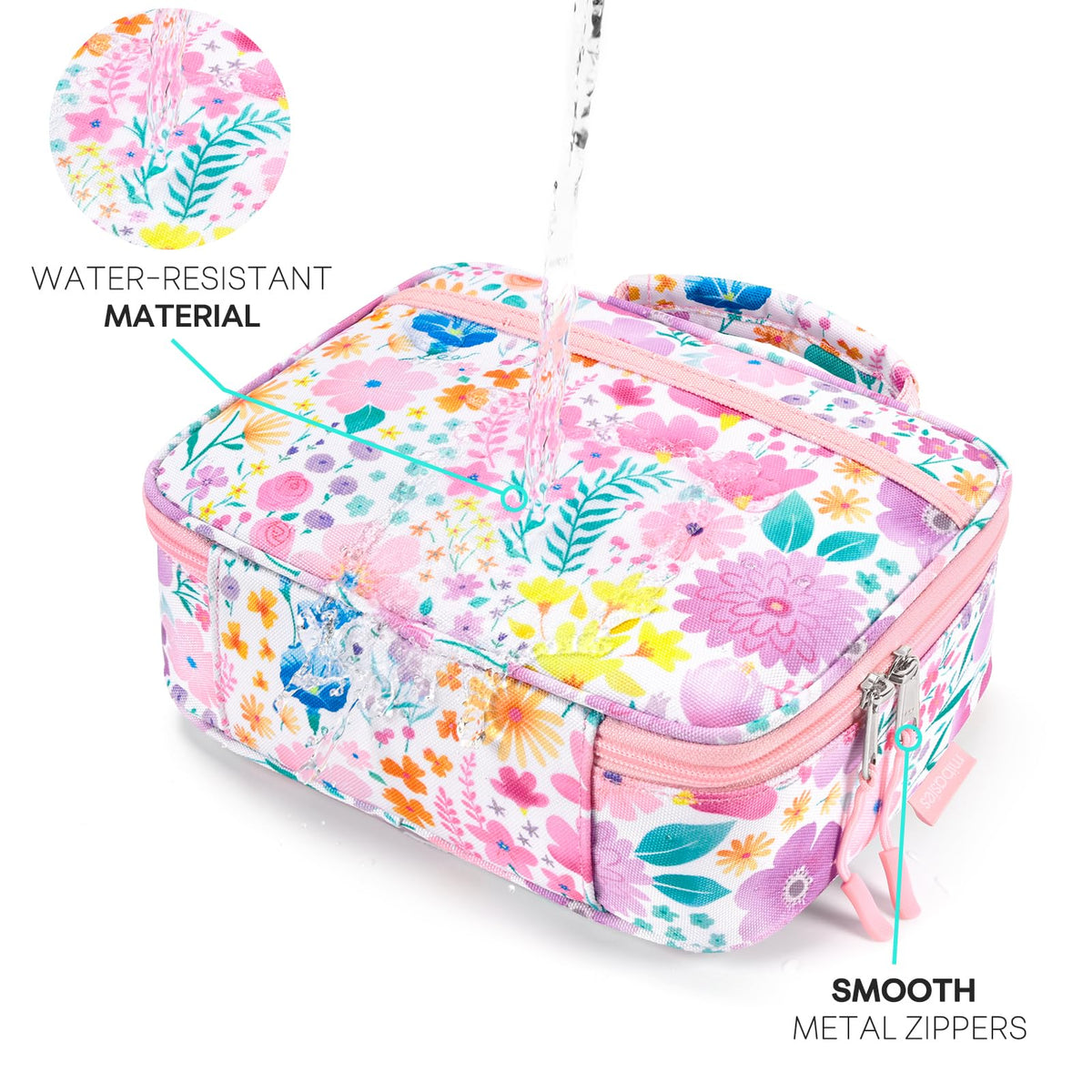 mibasies Kids Lunch Box for Girls, Insulated Lunch Bag School Kindergarten