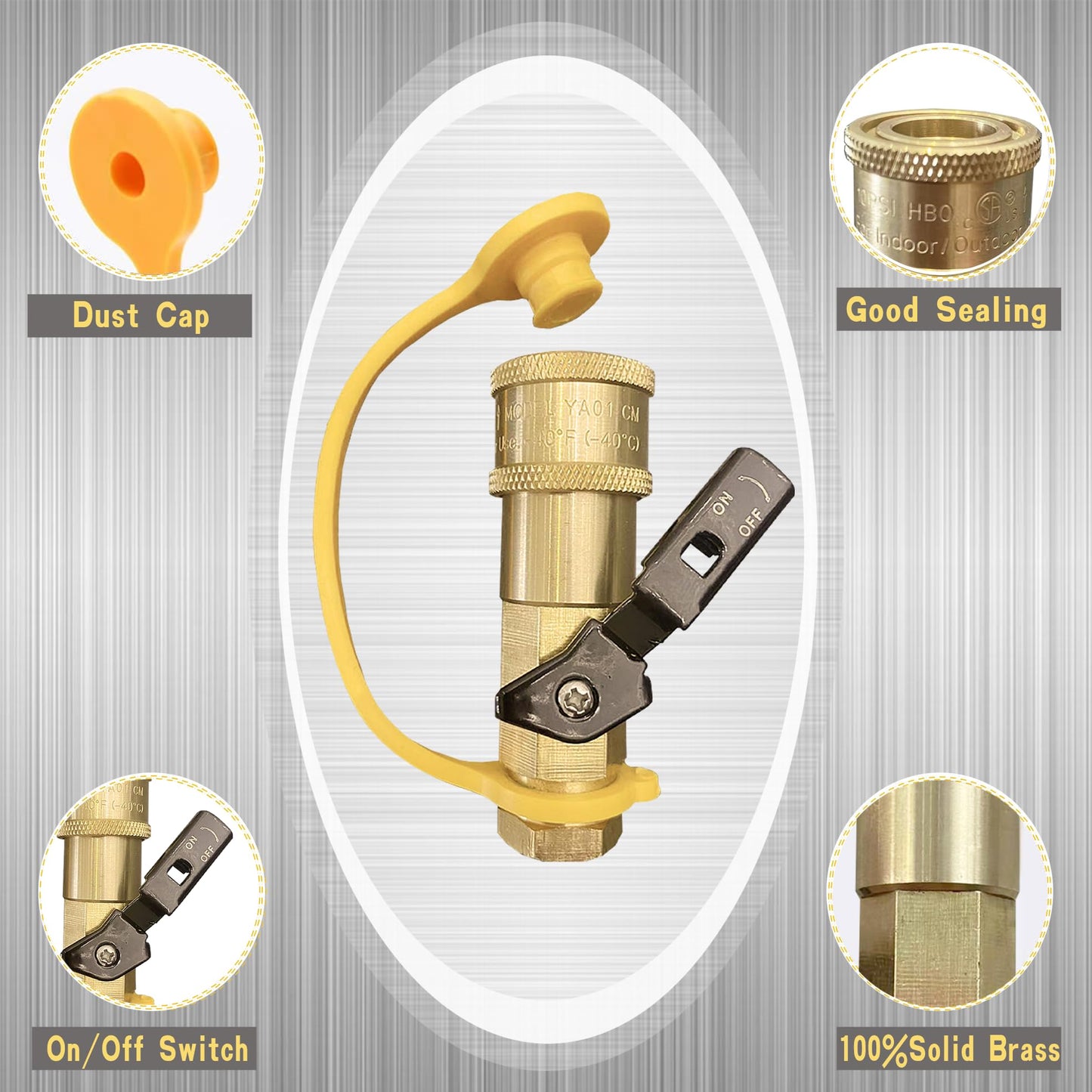 qieoyk 7pcs Propane Quick Connect Fittings Adapter for Propane Hose Propane Quick Connect for RV to Grill or Cooking RV Propane Quick Connect Fittings with 3/8" Flare x 1/4" NPT Male Pipe