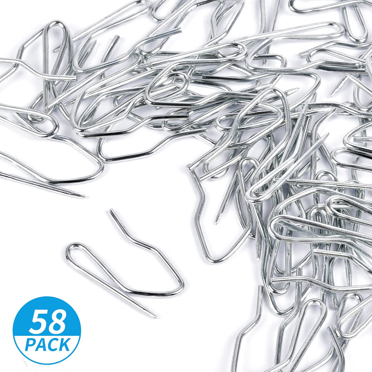 Sopito 58Pcs Curtain Hooks for Door Window Shower Curtain, Silver White