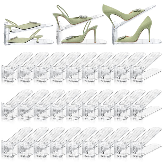 MOVDEET Shoe Slots Organizer,36 Pack Transparent Shoe Stacker Adjustable Shoe Slot Organizer Space Saver Shoe Rack Holder Shoe Storage Organizers for Closet,Transparent