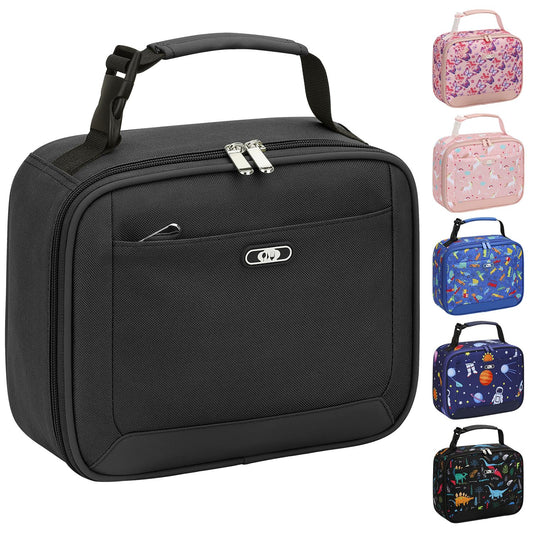 Tenot Lunch Box Kids Insulated Lunch Tote Bag Black