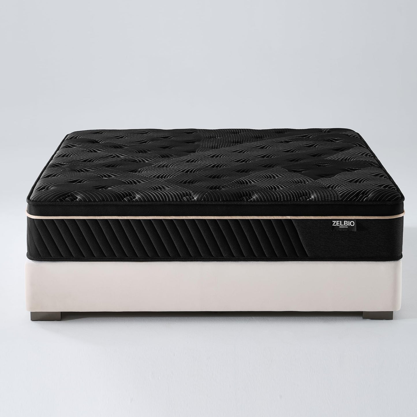 ZELBIO Gel Memory Foam Mattress 12 Inch Hybrid Full XL Mattress, Premium Knitted Fabric Cover, Pocket Coil Support, Motion Isolation, CertiPUR-US