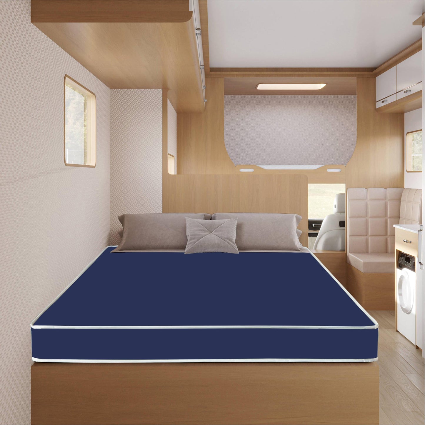 Greaton, 6-Inch Medium Firm Water-Resistance Foam Vinyl Mattress, Easy to Clean, Comfortable & Noise Free, 80" x 30", Blue