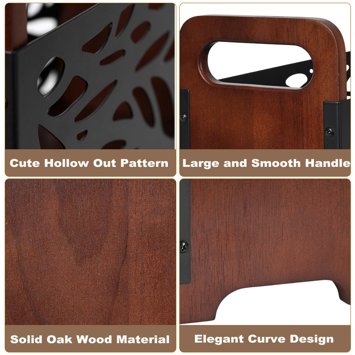 QILICHZ Magazine Holder,Wood Magazine Rack,Rustic Magazine File Holder