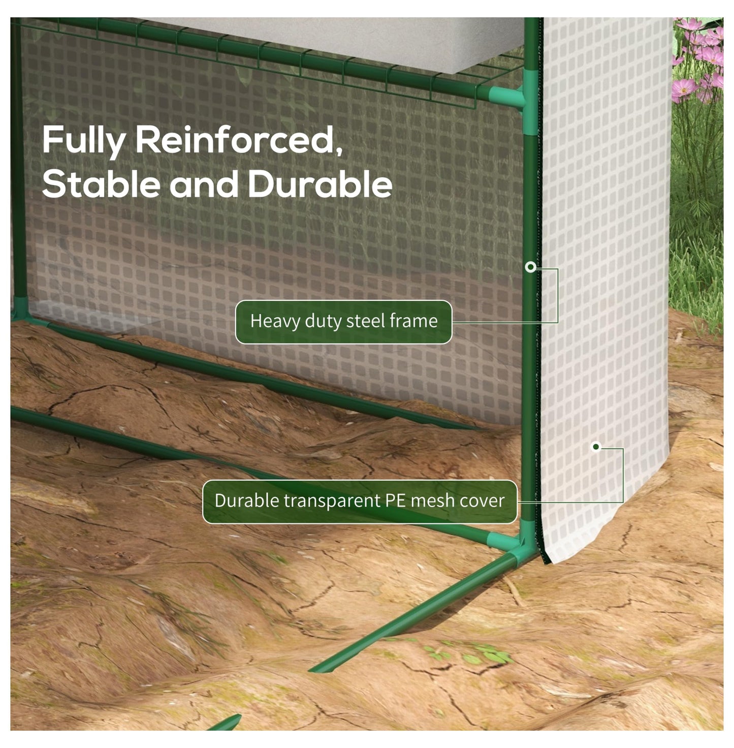 Walk-in Greenhouse Outdoor, 18 Shelves, PE Cover, 95.25x70.75x82.75in, White - Plant Growing Tent for Vegetables, Flowers, Tropical Plants