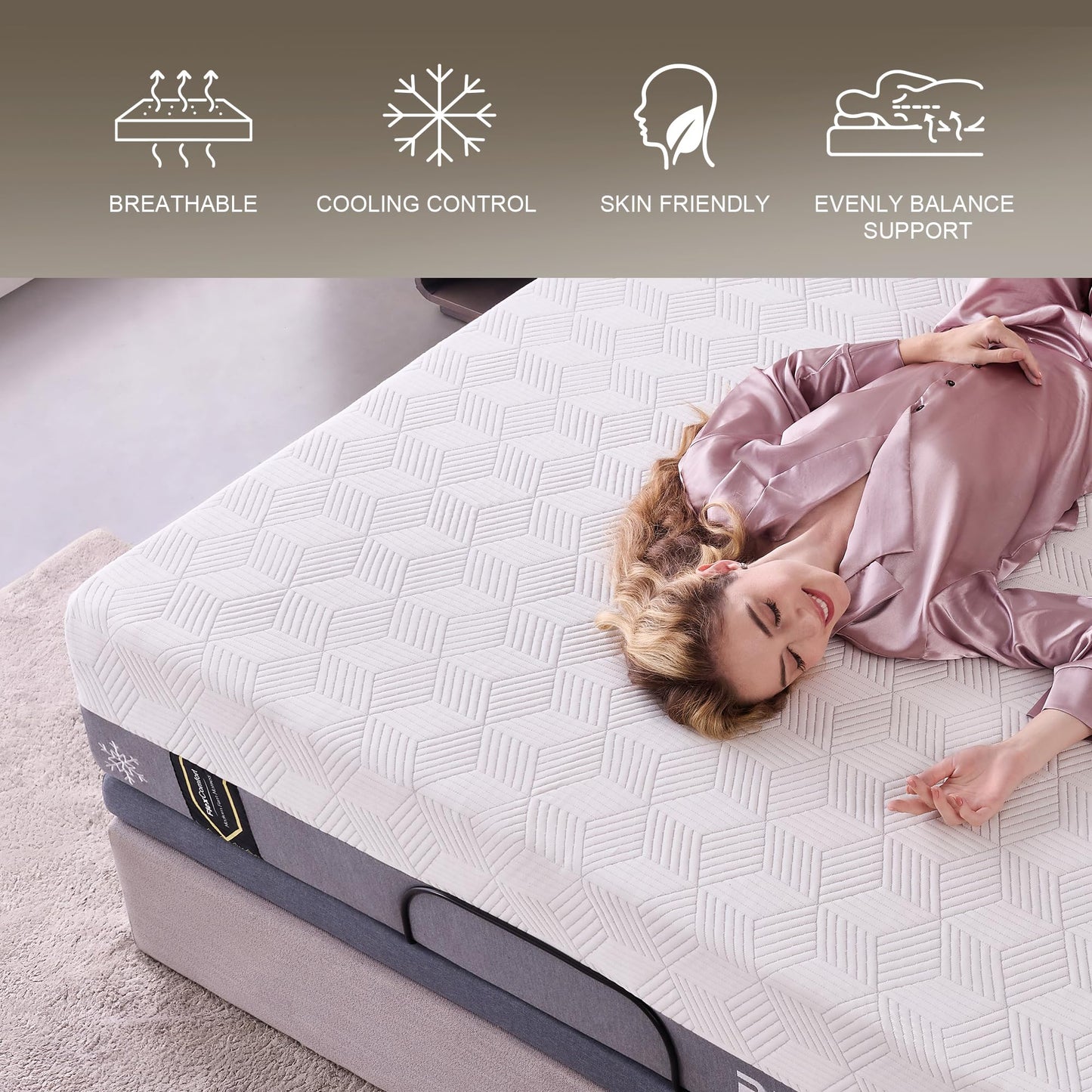 Renanim Hybrid Mattress Split King - Firm Cooling Gel Memory Foam W/Individual Pocket Springs - Breathable Supportive Pressure Relief Split King Mattress in a Box - Fiberglass Free Bed Mattress