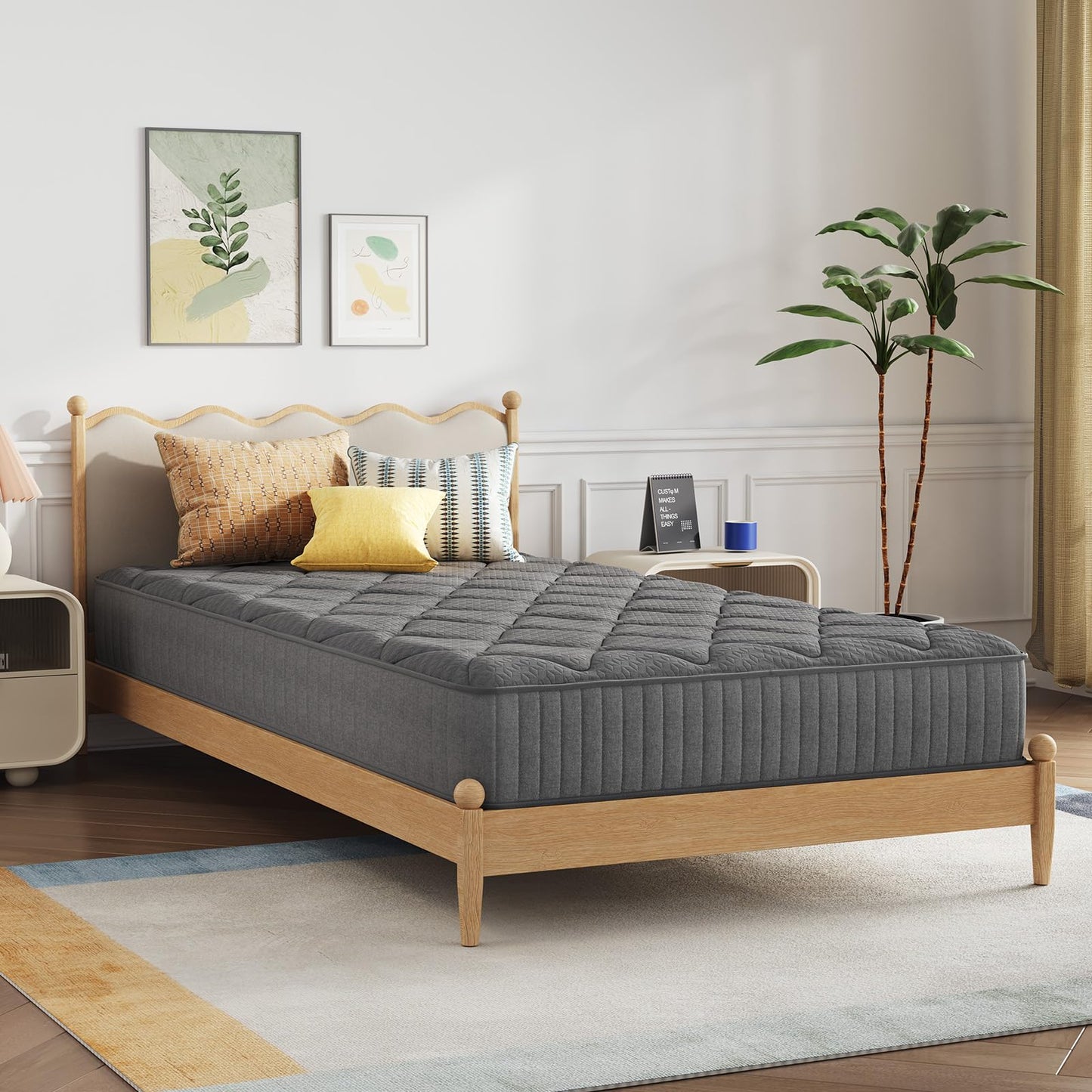 Novilla 8 Inch Twin Size Mattress,Twin Hybrid Mattress for Kids with Pocketed Coils & Gel-Infused Memory Foam for Back Pain Relief & Contour Support Mattresses in a Box CertiPUR-US Certified