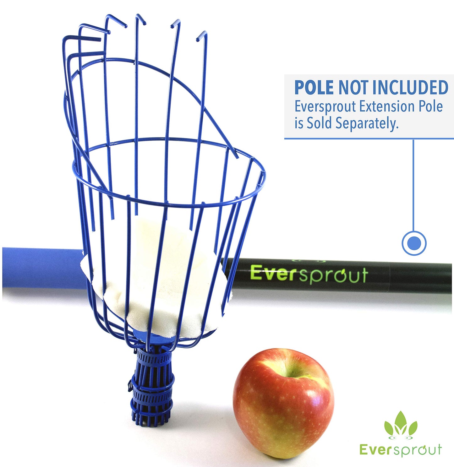 EVERSPROUT Twist-On Fruit Picker Basket, Twists onto Standard US Threaded Pole (3/4-inch ACME), Fruit Picker Head Basket, Fruit Harvesting Tool, Apple, Mango Picker etc. (Head Only, Pole Not Included)