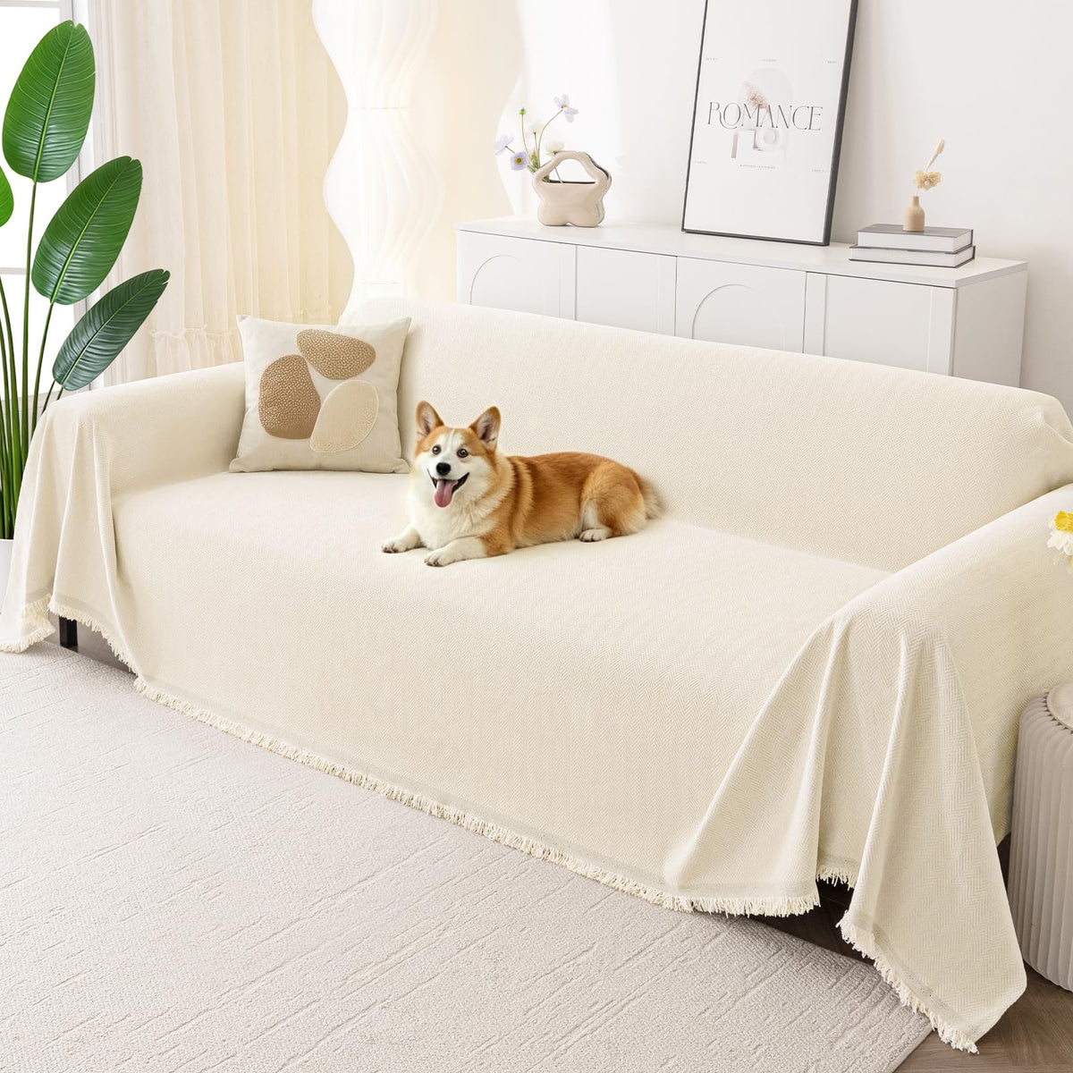 Smiry Couch Cover for Dogs, Chenille Sofa Covers for 3 Cushion Couch