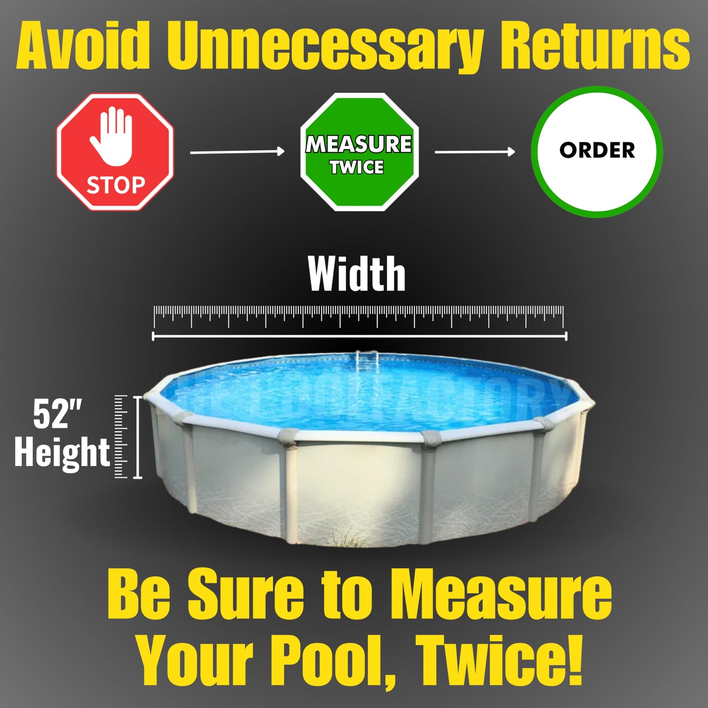 Freetime Fun Permalast Pool Liner | 24 Foot Round Pool | 52 inch Wall Height | 20 MIL Virgin American Liner 8 YR Full Warranty | for Overlap or Beaded Style Above Ground Swimming Pools