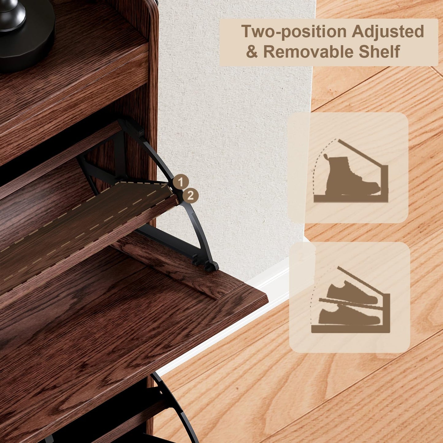 ChooChoo Shoe Storage Cabinet with 2 Flip Drawers and Deodorizer