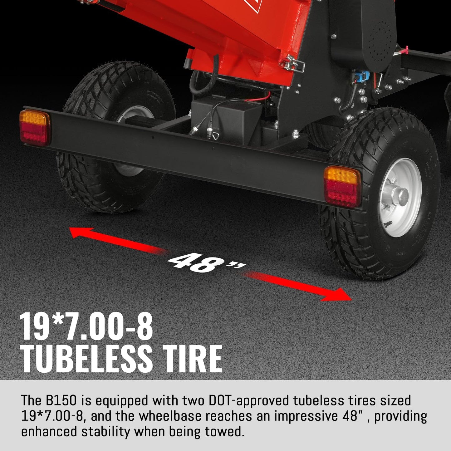 MechMaxx 6 inch ZONSEN 459cc 15hp E-Start Gas Powered 4-Wheels Wood Chipper Shredder Mulcher with Towbar/Tail Light/Emergency Stop Button/Stop Bar, Model B150 Red