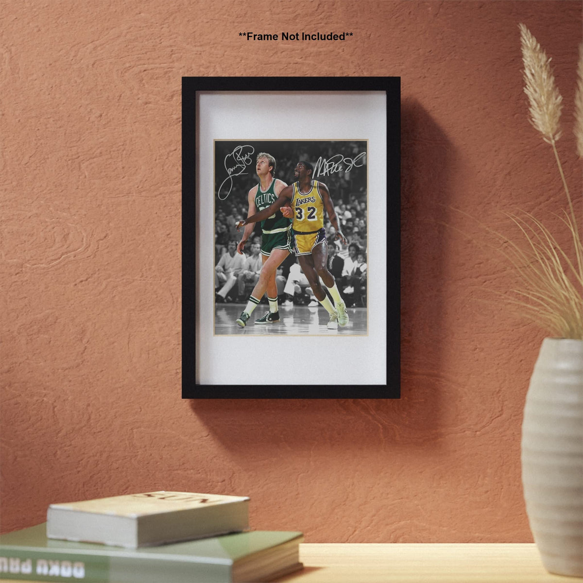 Magic Johnson Larry Bird Signed Photo Autograph Print Wall Art Home Decor