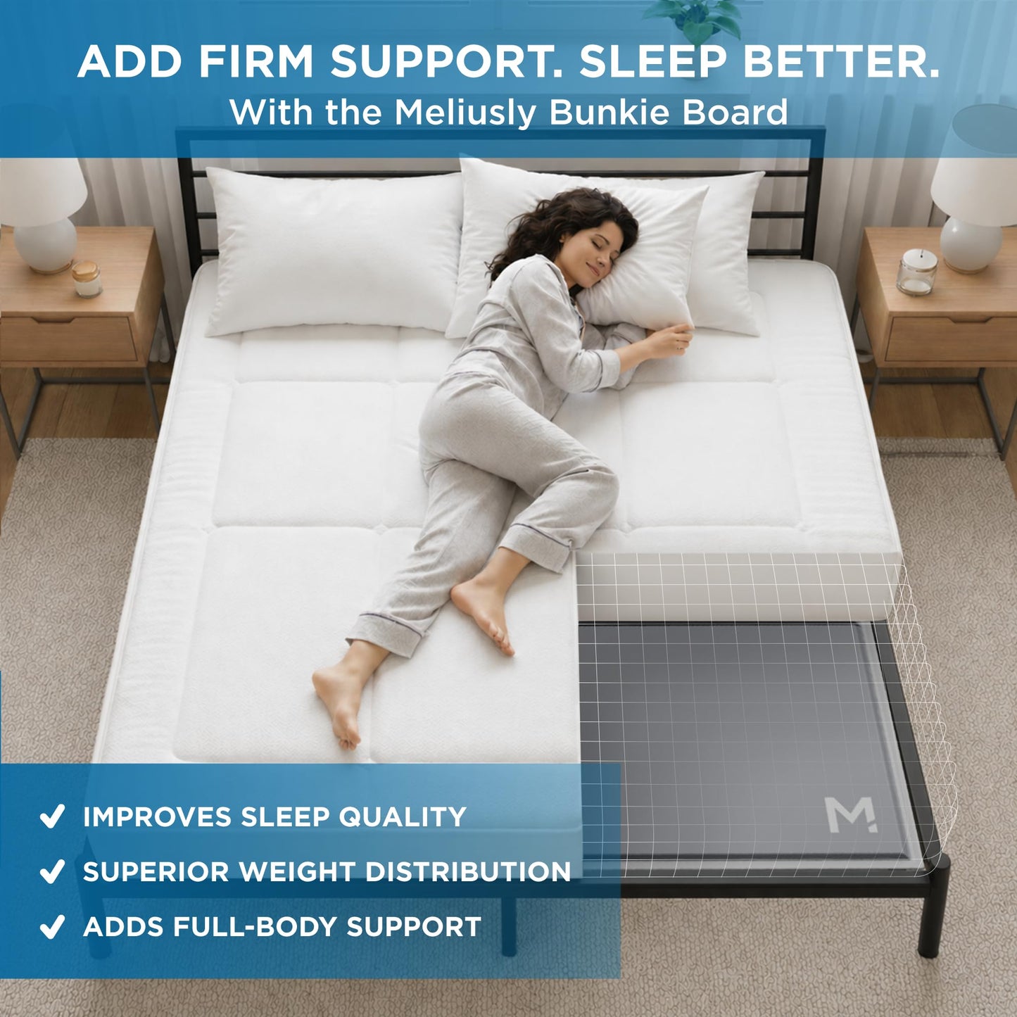 Meliusly Original Bunkie Board Twin XL (38x79) – Bed Support Board