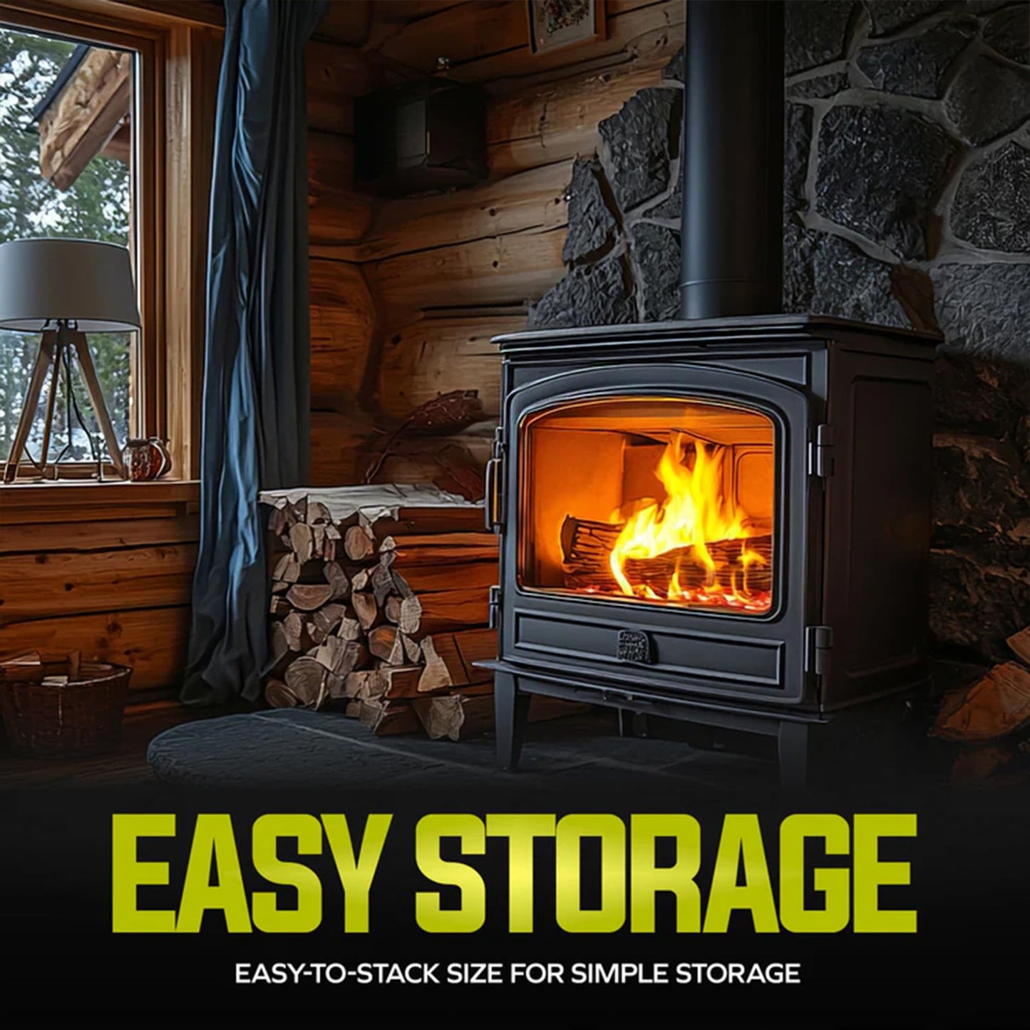 JFIREWOOD1.5 Sun Joe Smokin' Joe's Firewood, Kiln Dried Clean-Burning Juniper Firewood for Solo Stoves, Firepits, Fireplaces or Cooking, 20 Logs