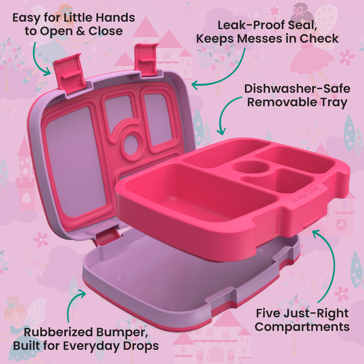 Bentgo Kids Prints Leak-Proof 5-Compartment Bento-Style Kids Lunch Box