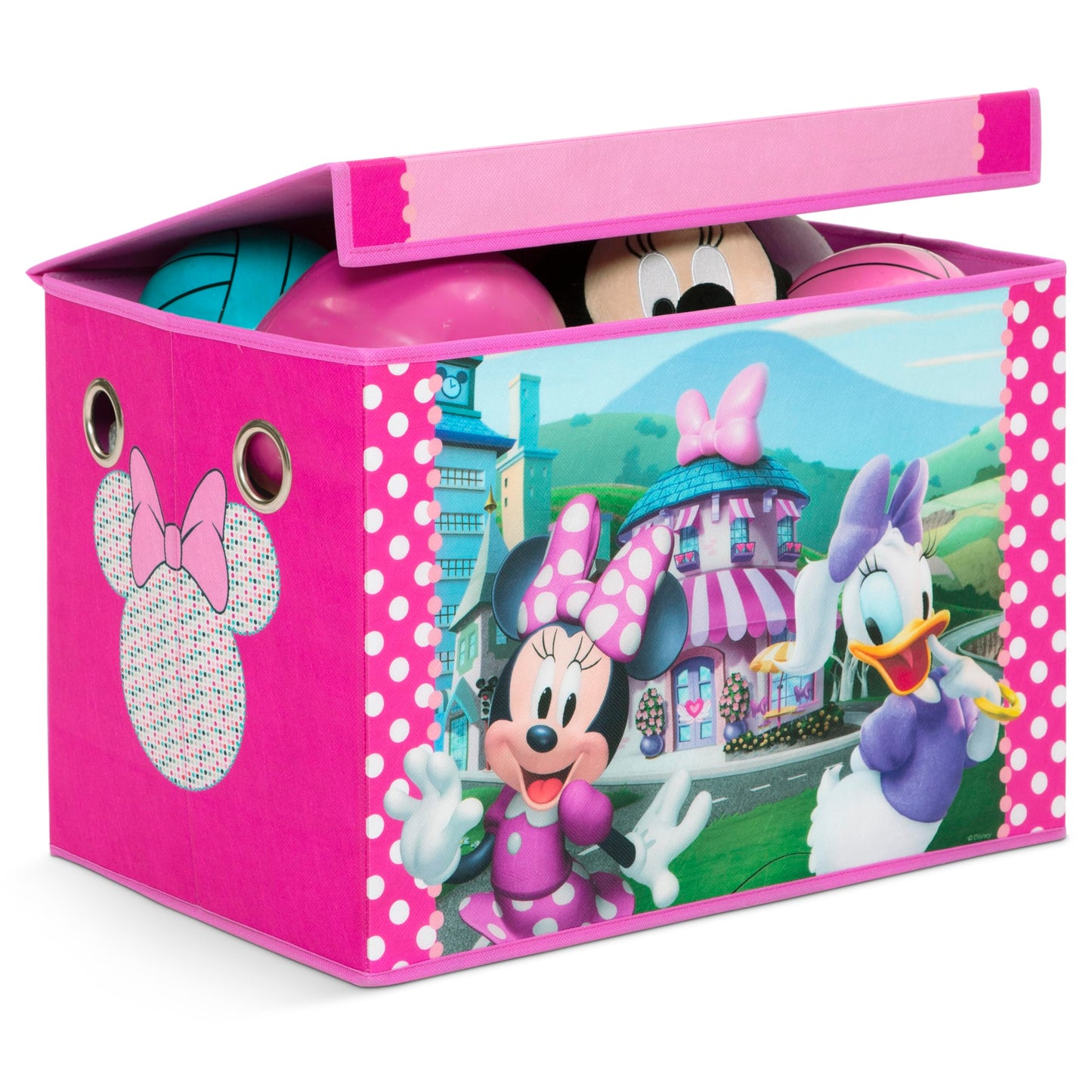 Delta Children Disney Minnie Mouse 4-Piece Toddler Room-in-a-Box Set – Includes Sleep and Play Toddler Bed, Table, 1 Chair and Toy Box, Pink