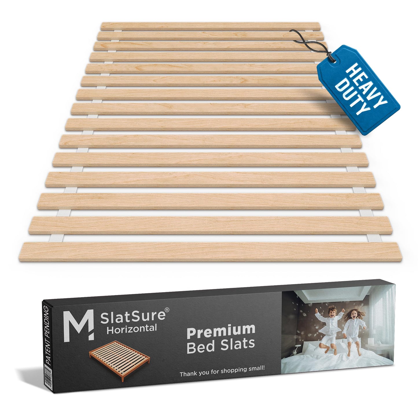 Meliusly SlatSure Queen Bed Slats 60x80 – Heavy Duty Wood Replacement Slats