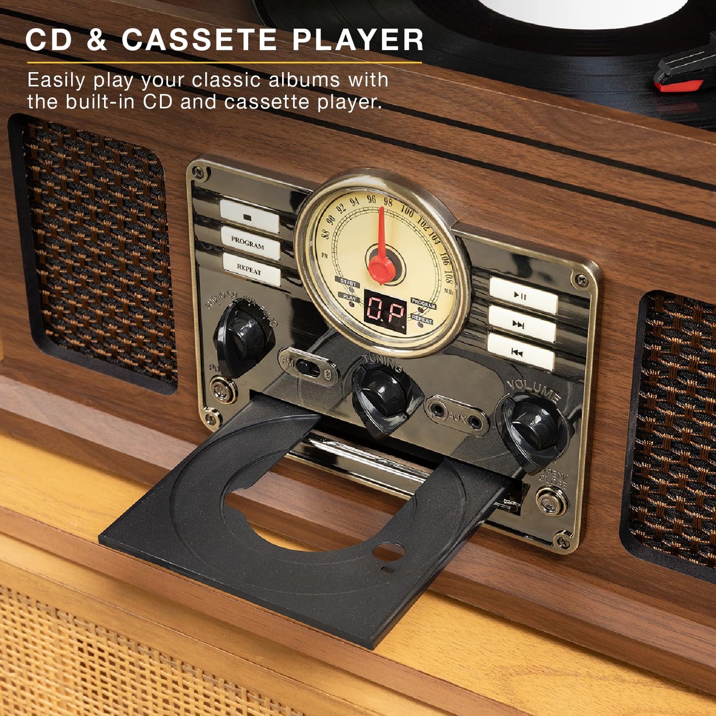 Victrola Quincy - 6-in-1 Bluetooth Record Player - Walnut
