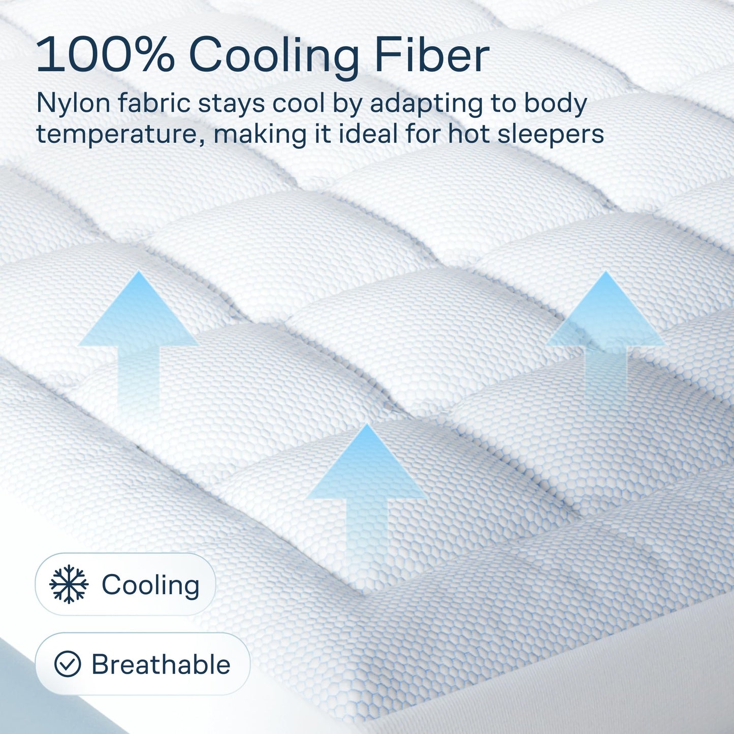 Niagara Cooling California King Mattress Topper - Pillow Top Mattress Cover Quilted Fitted Cooling Topper for Back Pain Deep Pocket Fits 20 Inches, Blue