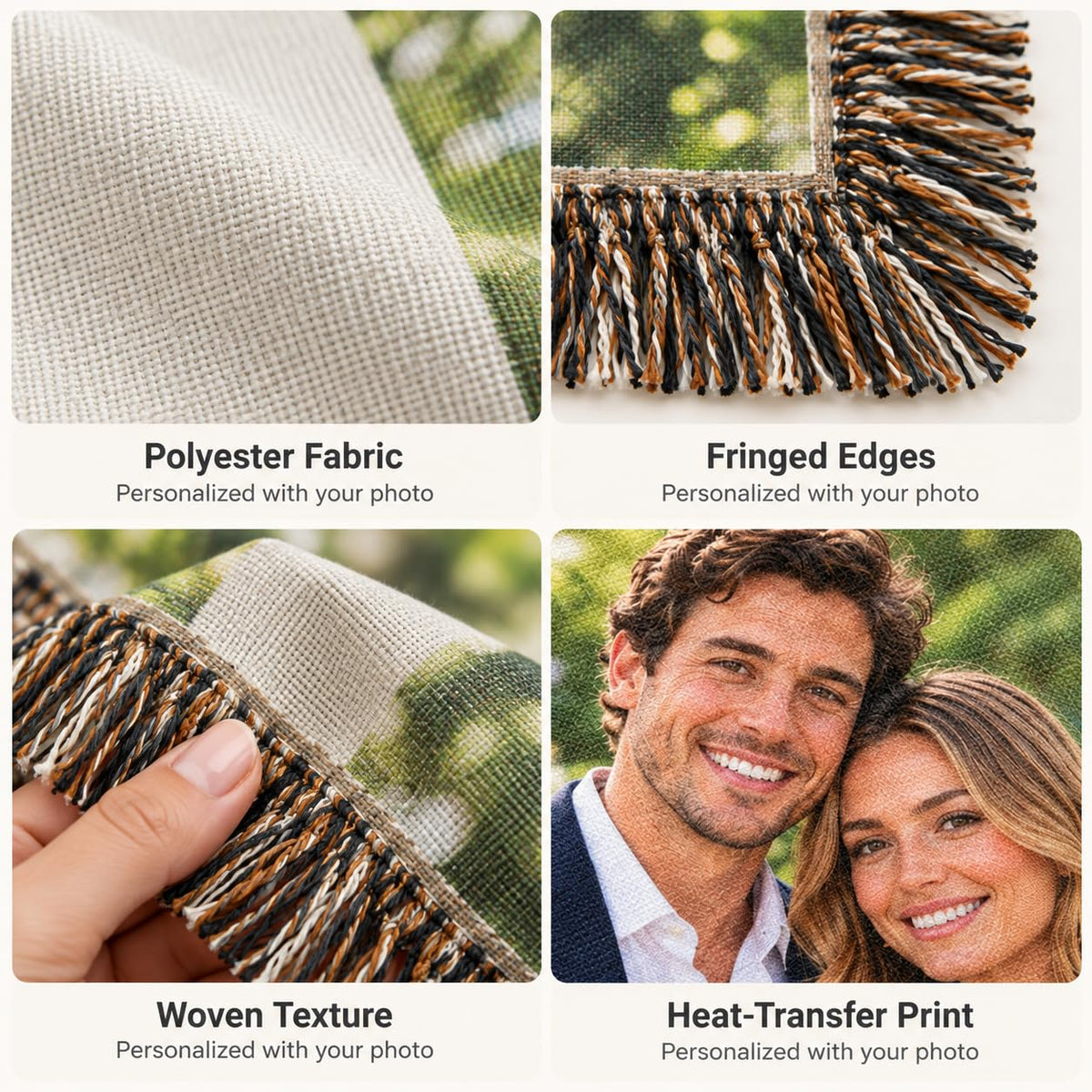 Custom Tapestry with Tassels Polyester Home Decor Woven Fringe Tapestry