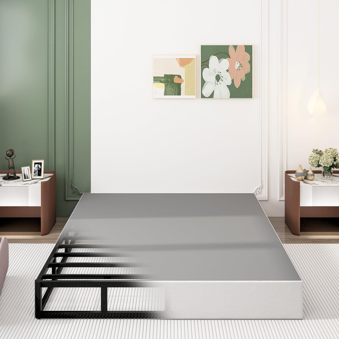 TROZULER 9 Inch Box Spring for Queen Bed, Heavy Duty Metal Mattress Foundation, 3000 lbs Capacity, High Profile, Noise-Free, Easy Assembly with Fabric Cover