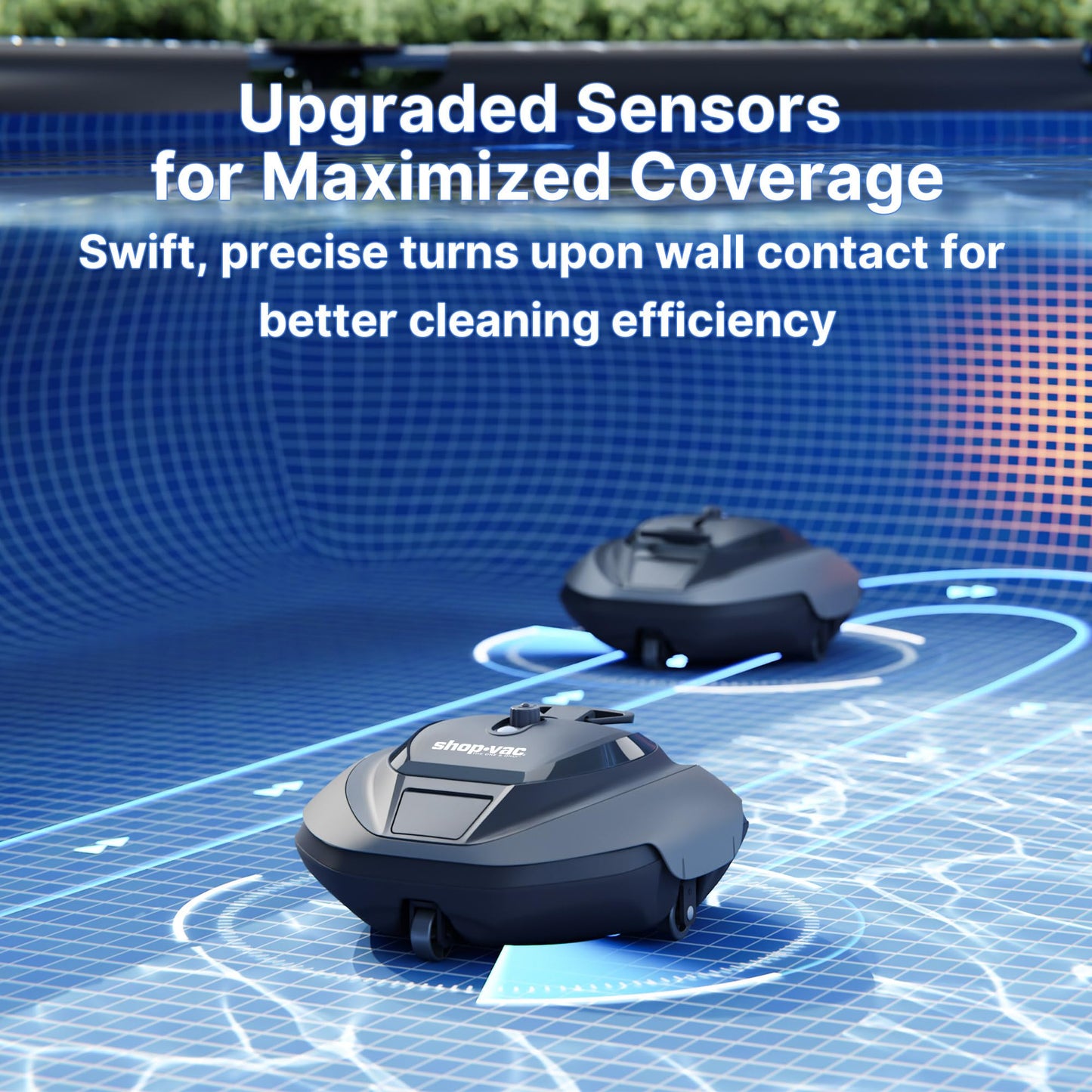 Shop-Vac Cordless Robotic Pool Cleaner, Superior Suction, Smart Senor, DirtLock 2.0, 90-Min Runtime for Above-Ground Flat Pools up to 850 Sq.Ft.