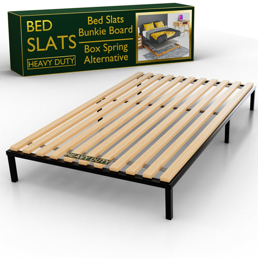Treaton, 0.68-Inch Heavy Duty Vertical Wooden Bunkie Board/Bed Slats, Queen, Beige