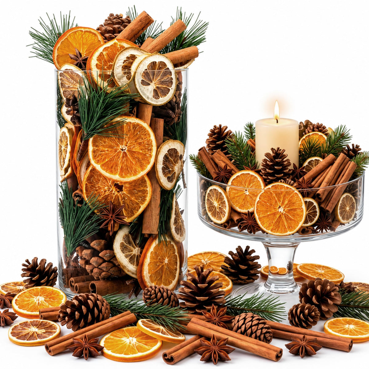 Yunlly 6 Pack Christmas Potpourri Vase Bowl Filler Set, 14oz Potpourri Bag