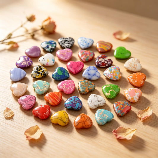 20 Pcs Heart Shaped Stones, Mixed Color No Hole Natural Stone Accents, Smooth Polished DIY Craft Supplies for Handmade Projects, Home Decoration and Art Works, 0.79 Inch, Random Colors