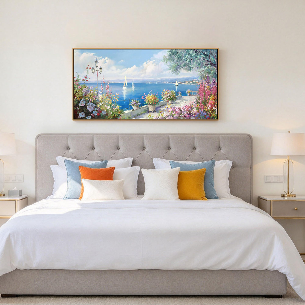 XLSJERST Beach Wall Art Coastal Canvas Prints for Living Room 40x20 Inches