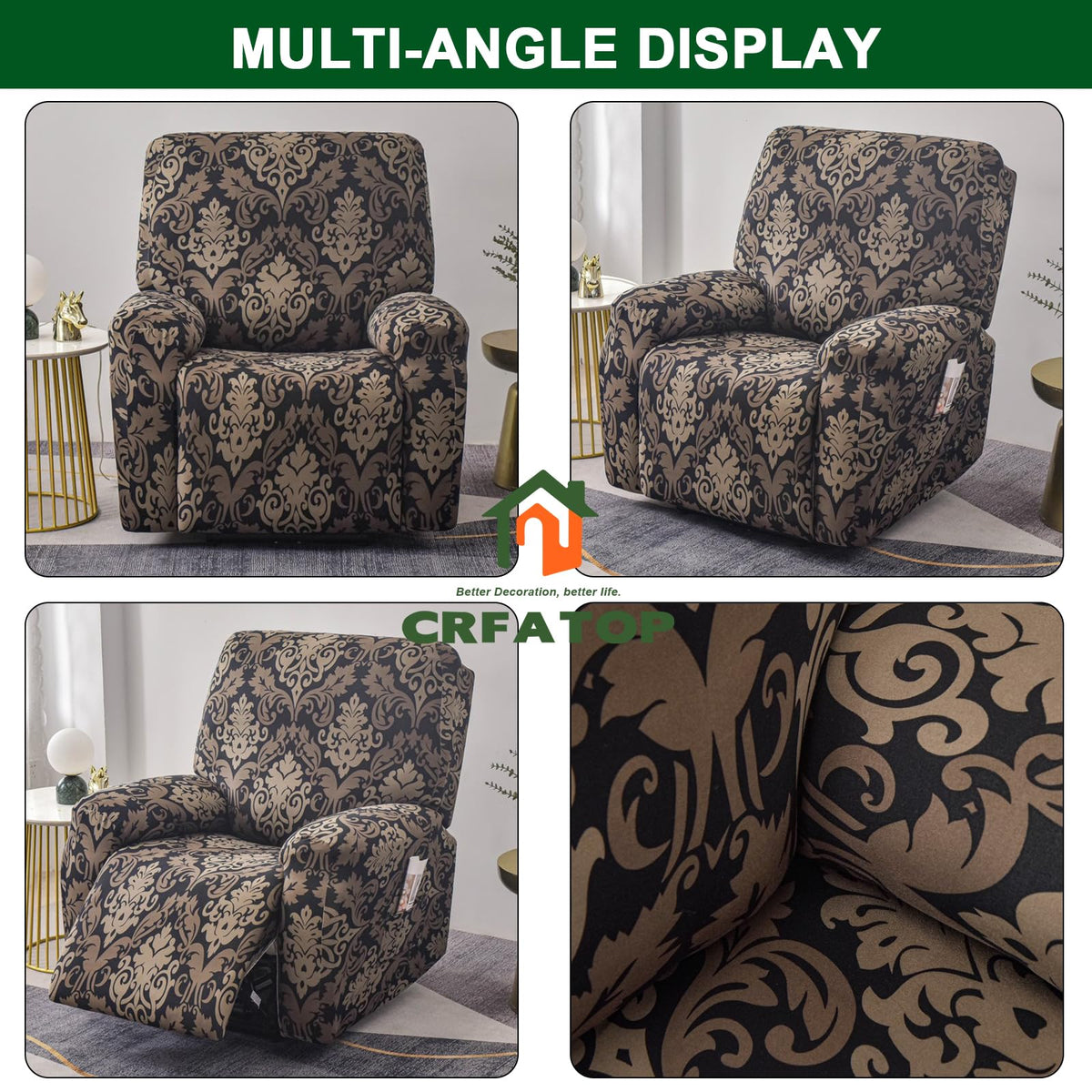 CRFATOP Stretch Recliner Chair Covers Lazyboy Reclining Slipcover,D38