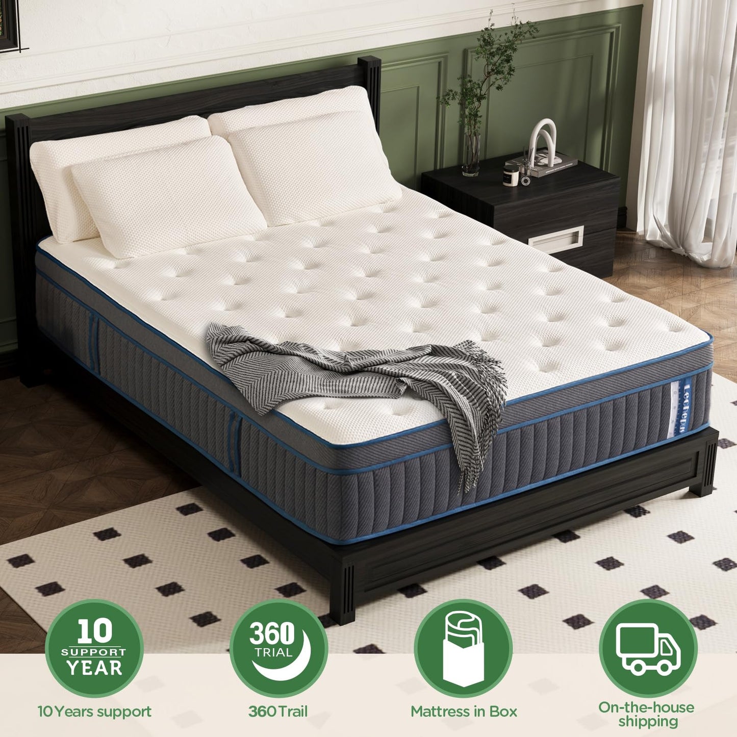 Lechepussleep Twinxl Mattress,14 Inch Twinxl Size Hybrid Mattress Medium Plush Cooling Gel Memory Foam with Individually Pocket Coils,Soft & Brethable Pressure Relief,Balanced Support, 39"*80"