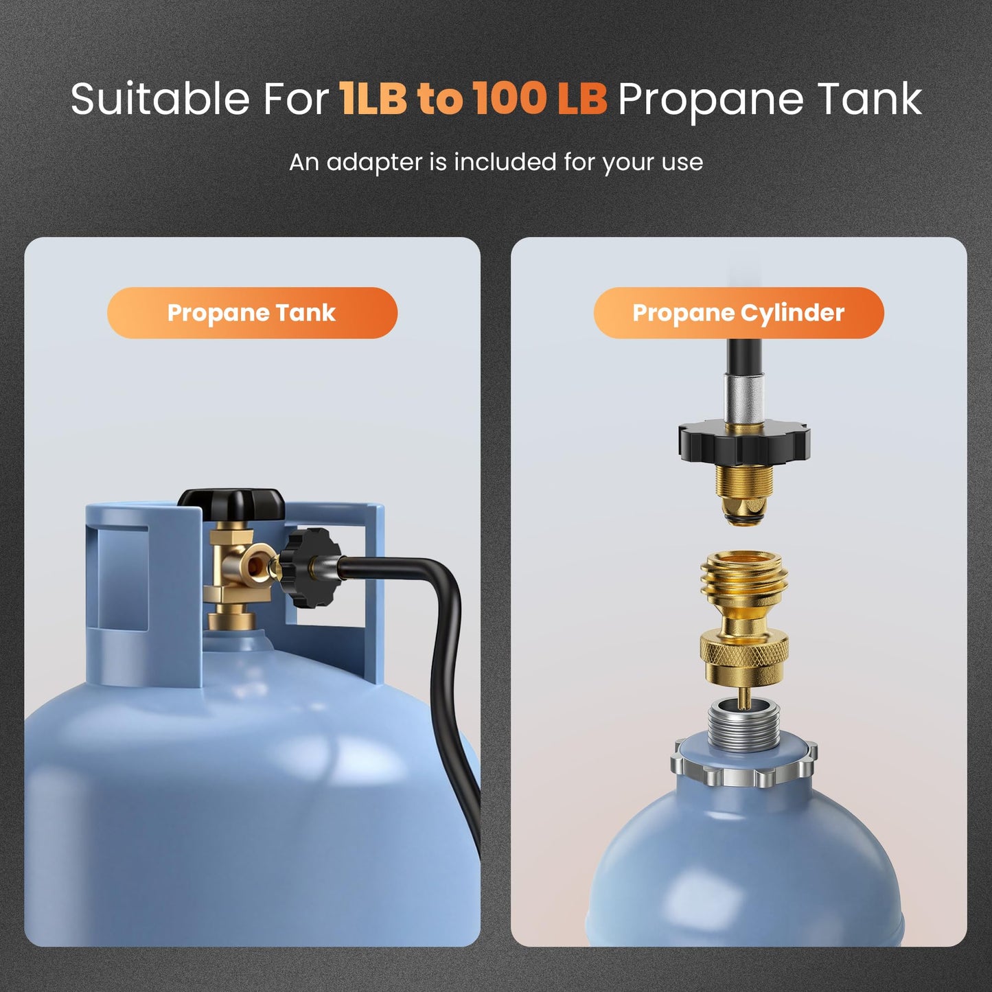 Propane Torch Weed Burner, 14FT Hose High Output Weed Torch with Self Igniter and Turbo Trigger, Heavy Duty Propane Weed torch for Weeding,Melting Snow,BBQ,Roof Asphalt Work