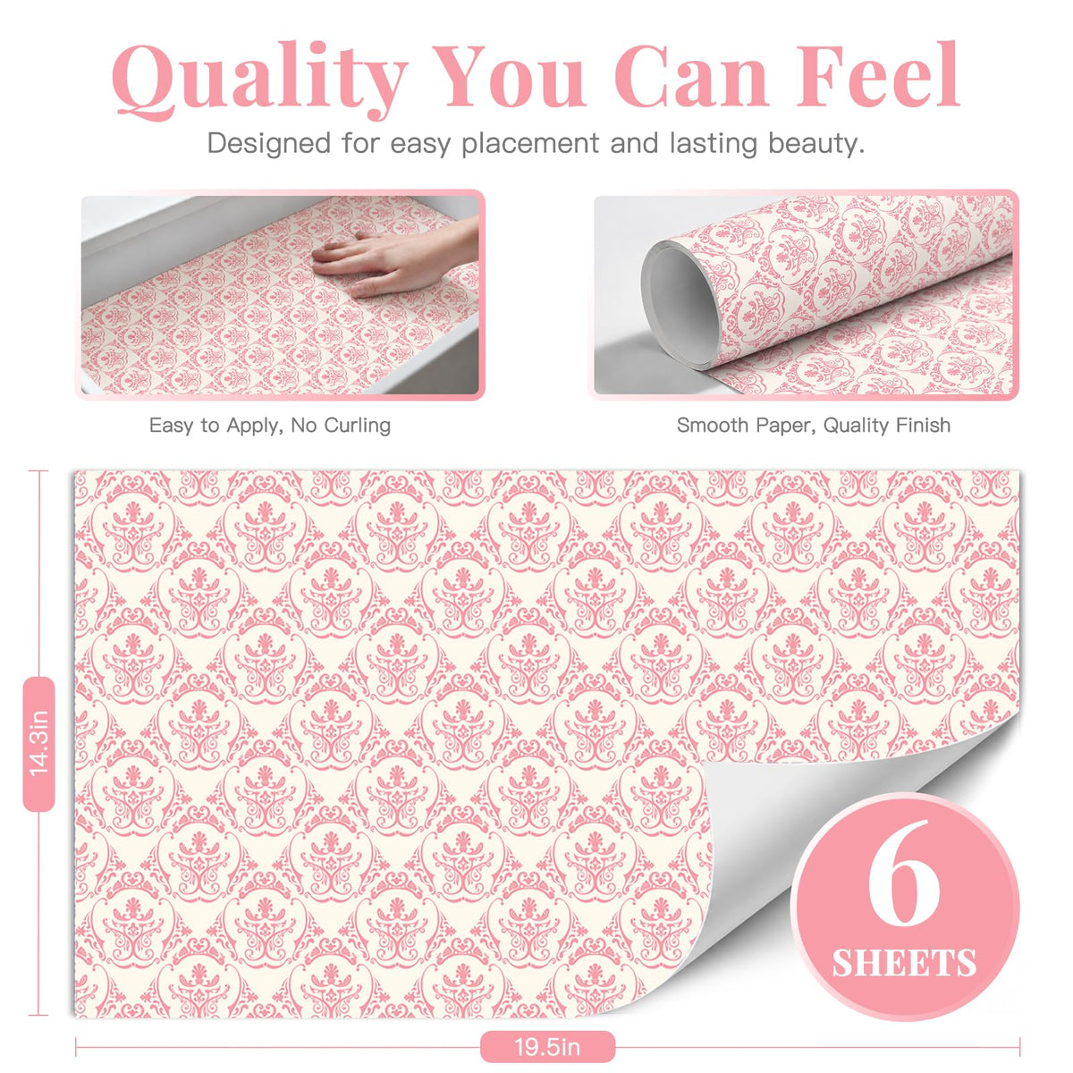 SCENTORINI Scented Drawer Liners for Dresser, 6 Sheets Rose Sandalwood