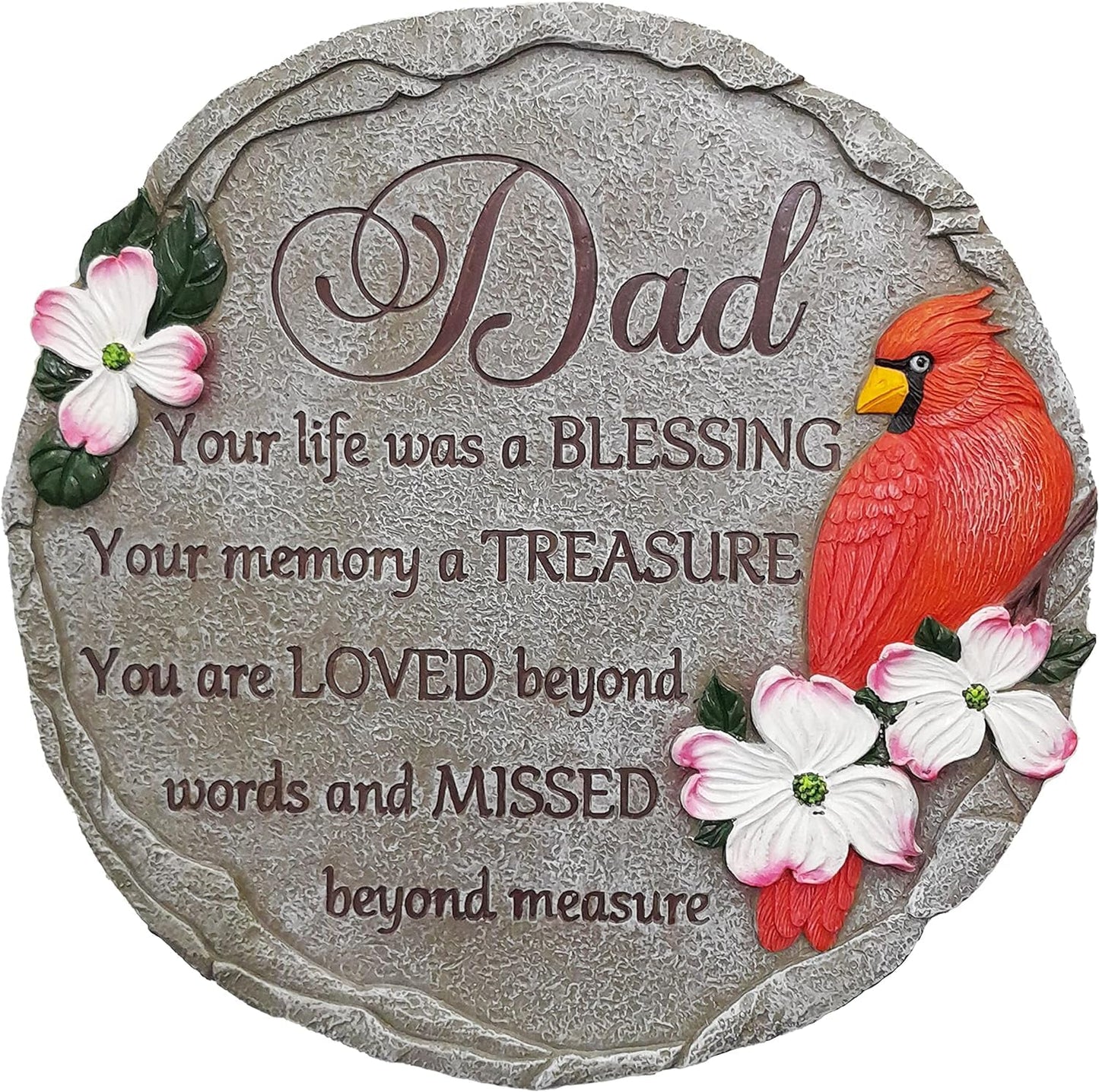 Dad Memorial Stone - Your Life was a Blessing Garden Stepping Stones Memorial Gifts for Loss of Dad Grave Decorations Cemetery Sympathy Gifts for Loss of Father