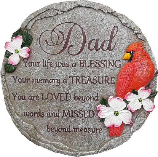 Dad Memorial Stone - Your Life was a Blessing Garden Stepping Stones Memorial Gifts for Loss of Dad Grave Decorations Cemetery Sympathy Gifts for Loss of Father