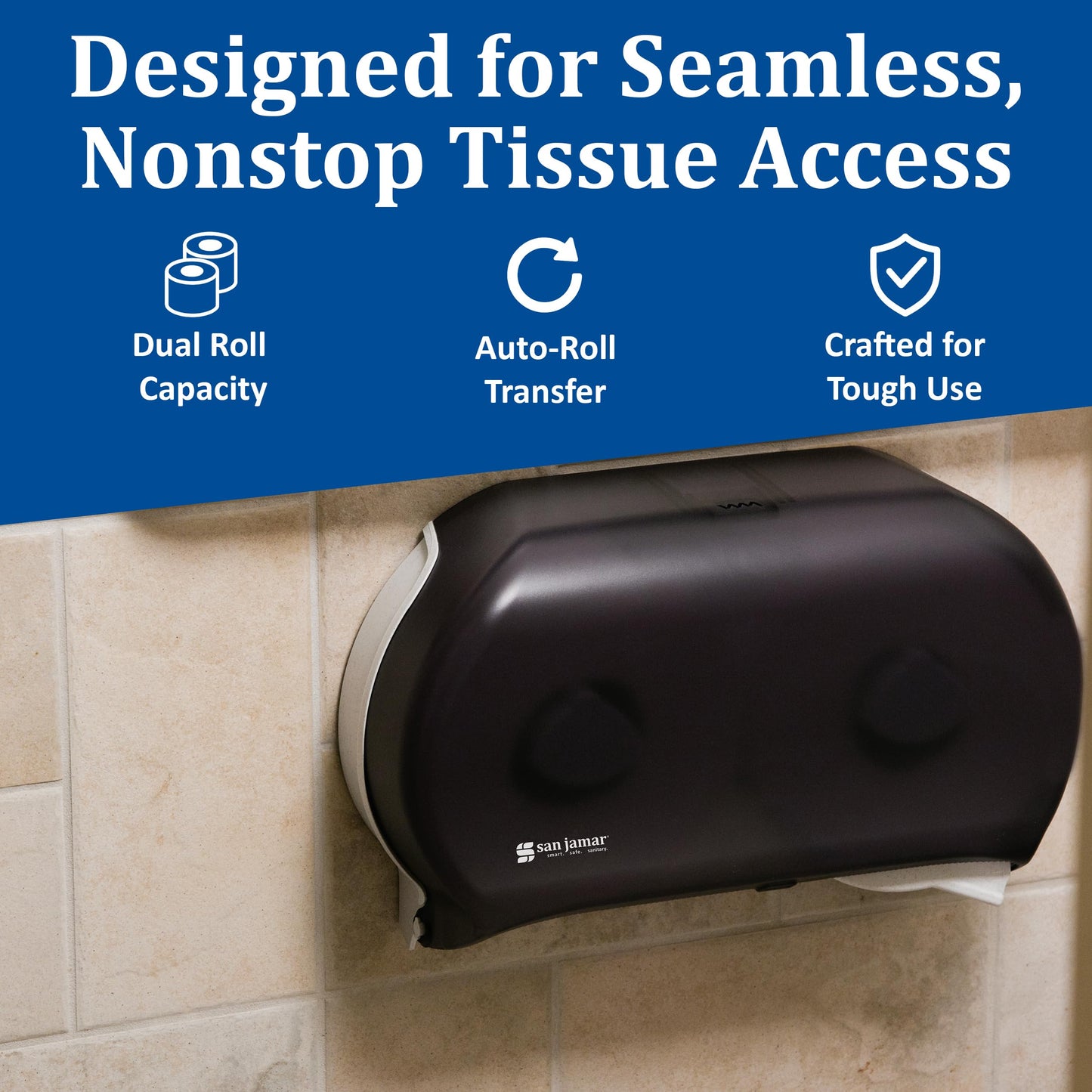 SJMR4000TBK - San Jamar Twin Roll Jumbo Tissue Dispenser