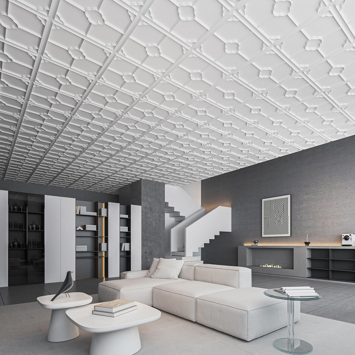 Art3d Drop Ceiling Tiles for Suspended Grid, 2 x 2 ft, 12-Pack, White