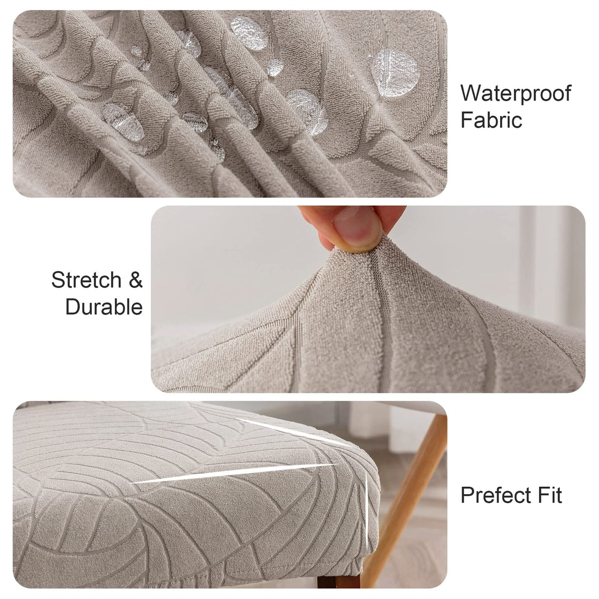 Genina Waterproof Dining Chair Covers Set of 4 Parsons Chair Slipcovers
