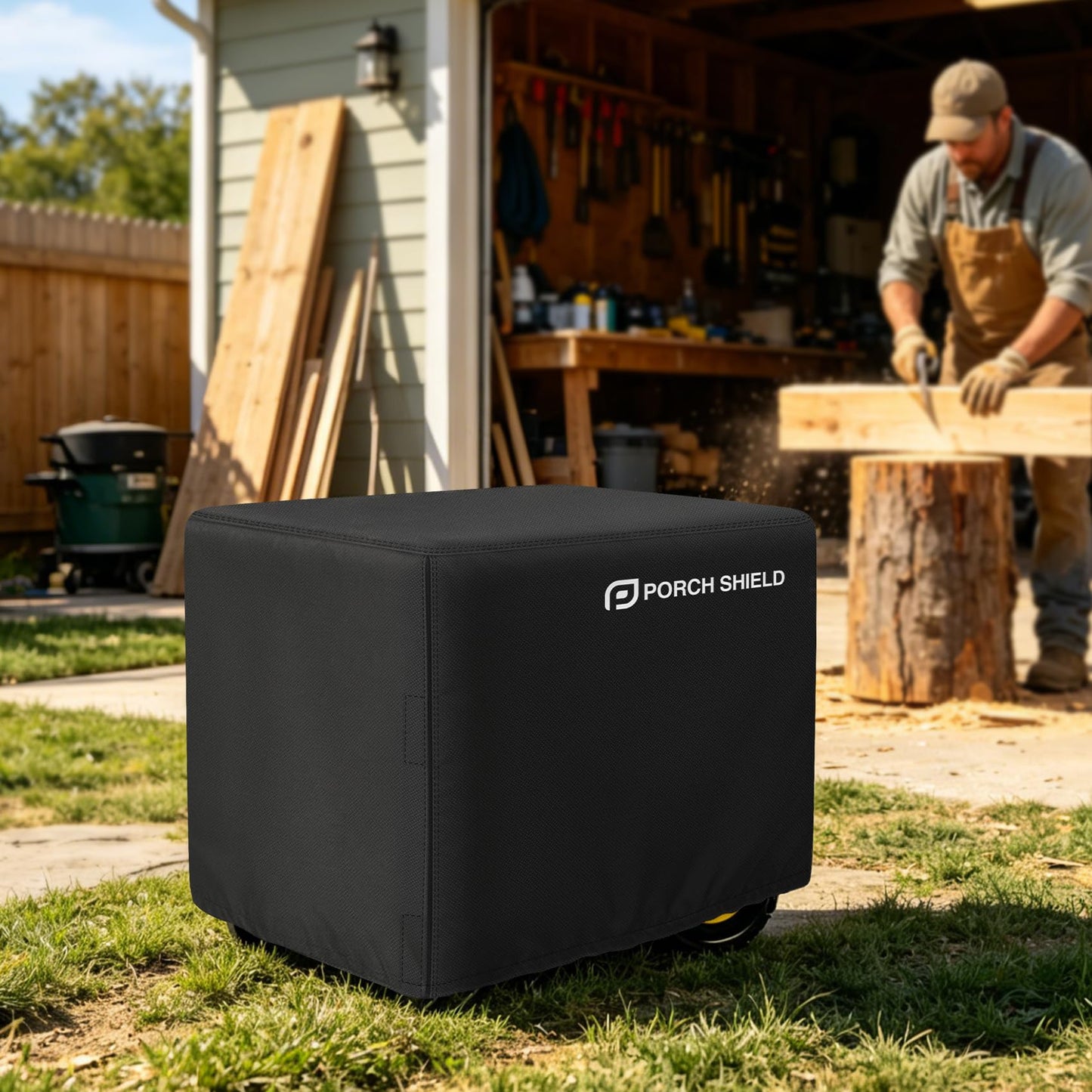 Porch Shield Waterproof Universal Generator Cover 32 x 24 x 24 inch - for Most Generators 5000-10000 Watt, Black