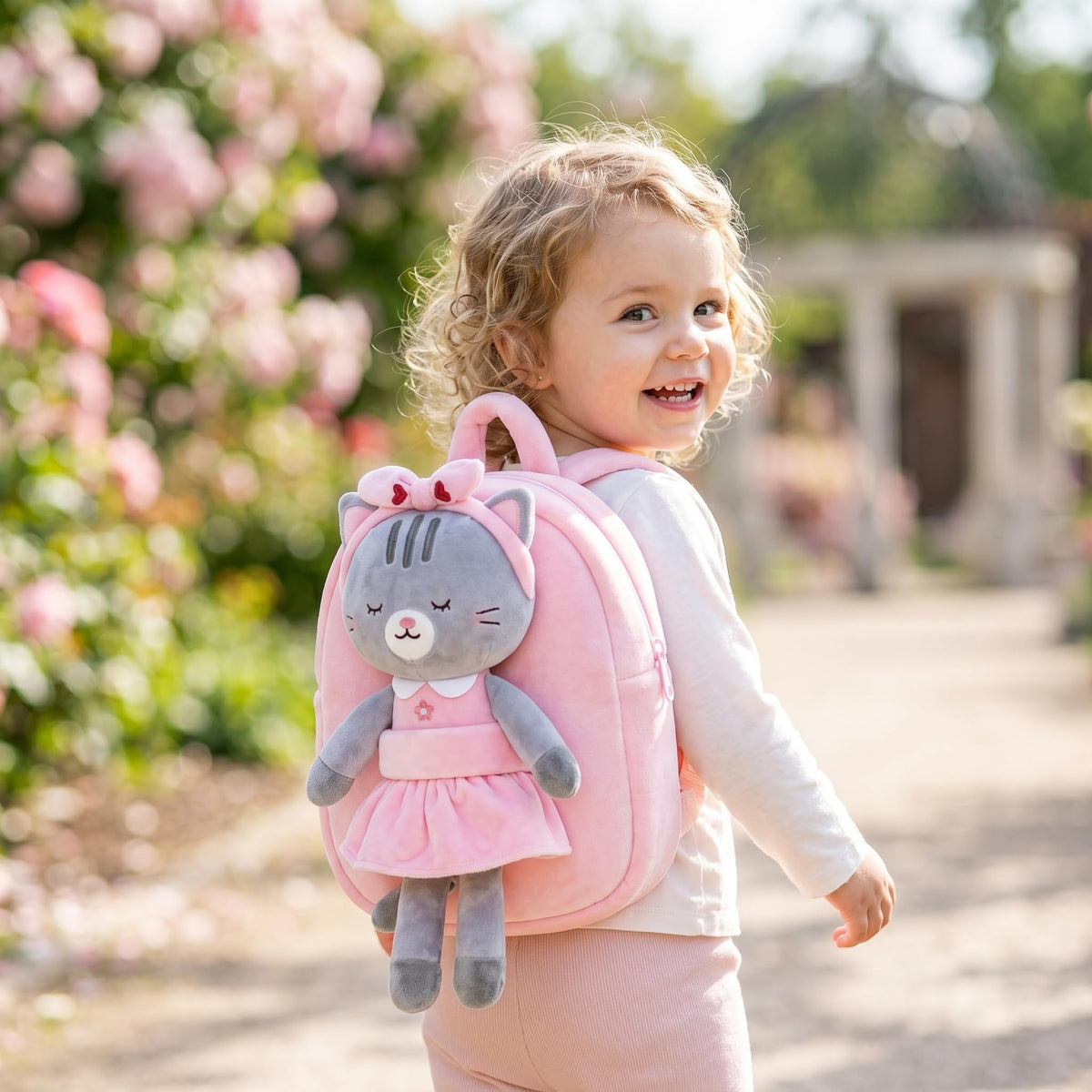 Lazada Cat Toddler Backpack Kitty Kids Backpacks for Girls with Detachable Cat Toy 10 inch