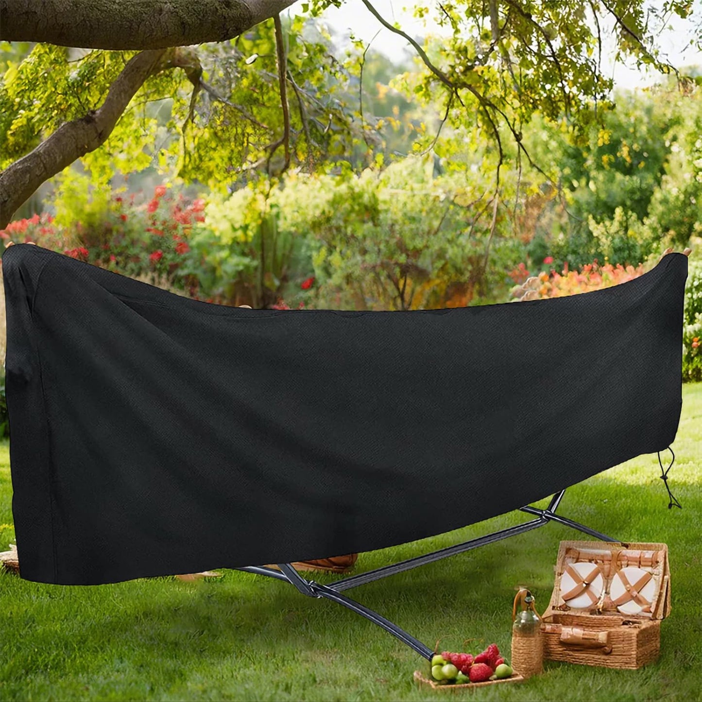Wothsi Outdoor Hammock Cover 122 x 7 x 32 inch – Waterproof Heavy Duty Hammock Stand Cover, Fits Curved and Straight Frame Hammocks