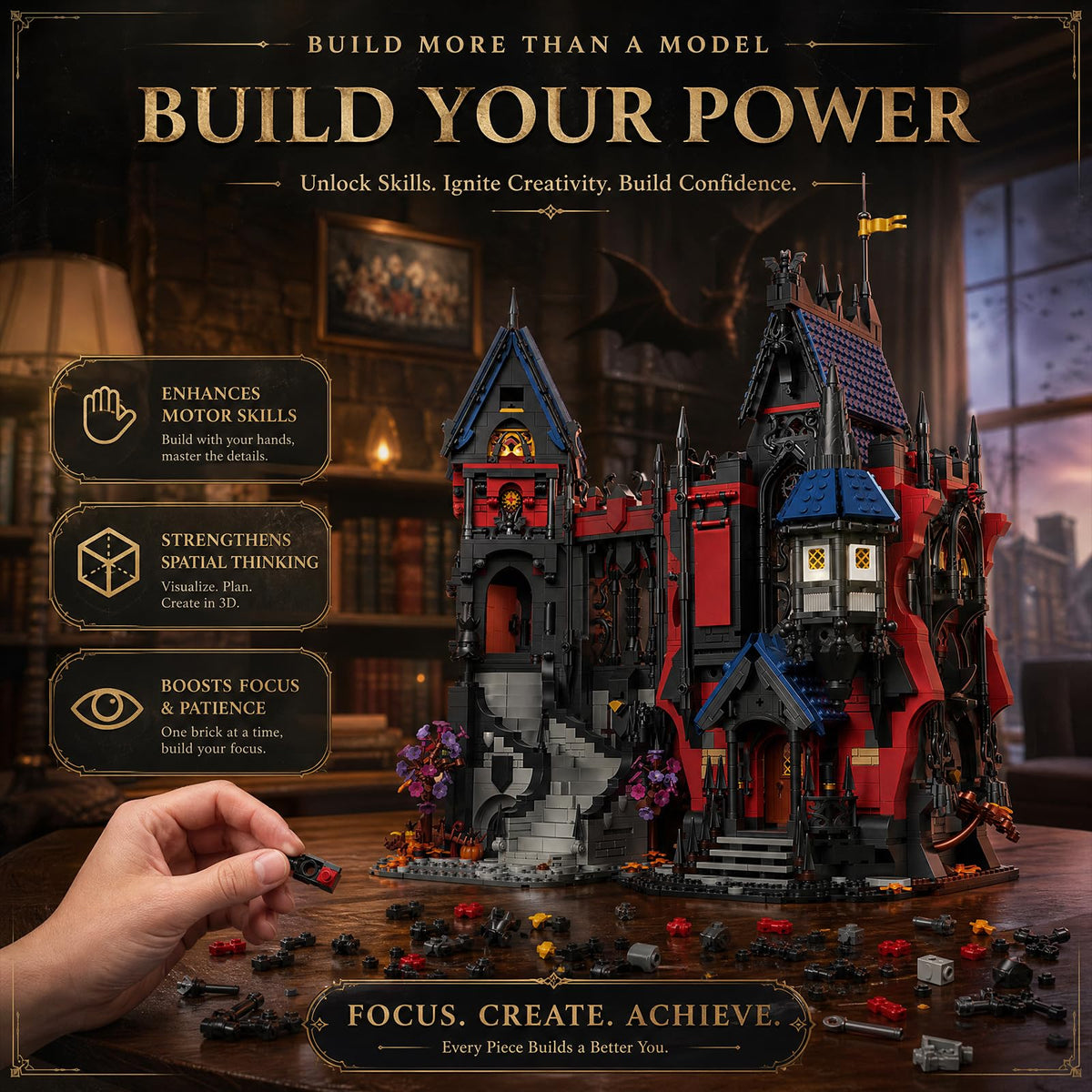 CSNRHG Building Blocks Set for Adults 3900 PCS Vampire Gothic Castle
