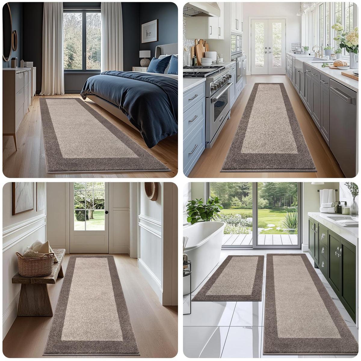 DOMUSTEX Runner Rug 32" x 72", Kitchen Rug for Hallway, Door, Roll Packing