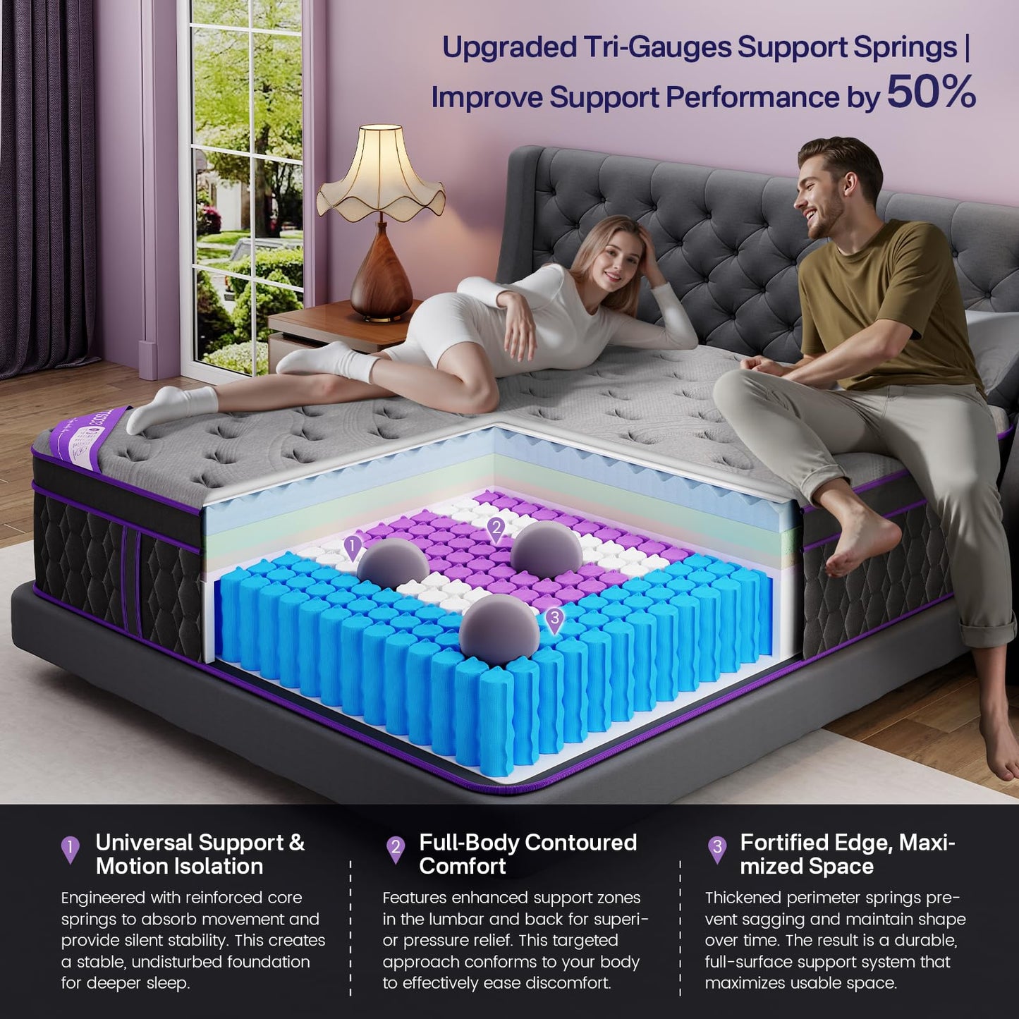 King Size Mattress, 14 Inch Deluxe Hybrid King Mattress in a Box, Cooling-Gel Memory Foam & Pocket Springs, Medium Firm, Pressure Relief, Extra Edge Support, 365-Night Trial (2026 Upgraded Support)
