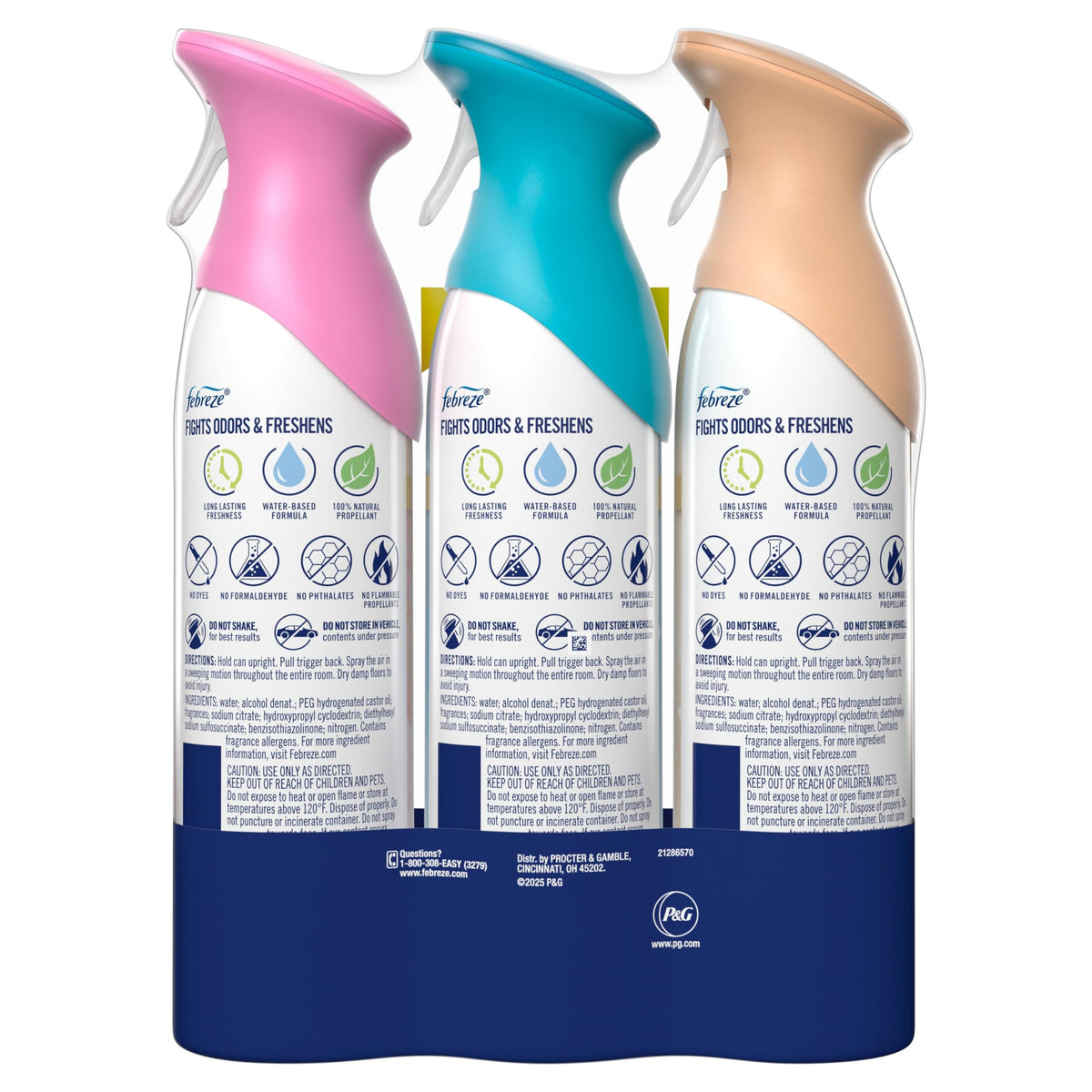 Febreze Air Mist, Air Freshener, Odor Fighting Room Spray, Deodorizer for Home Bathroom Kitchen Office Apartment, Soothe & Restore, Refresh & Energize, Romance & Desire Variety Pack, 8.1oz (Pack of 3)